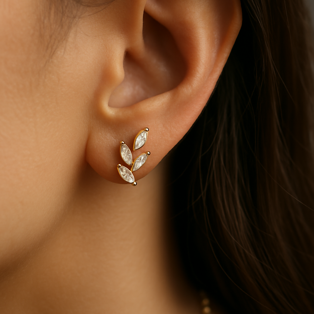 Veshoo Elegant American Diamond-Studded Necklace And Earrings For Women & Girls