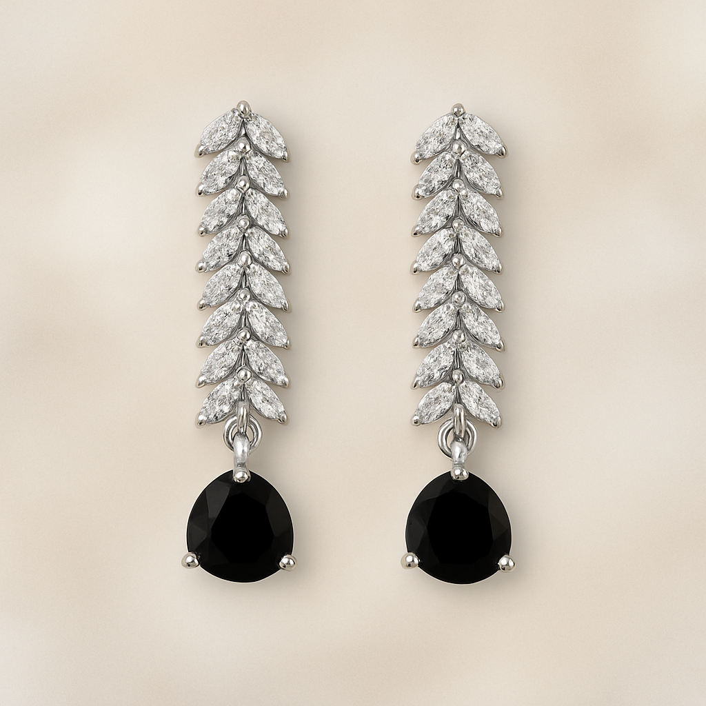 Veshoo American Diamond Necklace Set for Women | Sparkling Crystal Jewellery with Earrings | Elegant Gift for Girls & Women