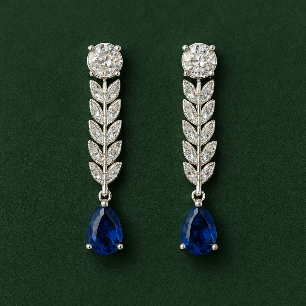 Veshoo American Diamond Necklace Set for Women | Sparkling Crystal Jewellery with Earrings | Elegant Gift for Girls & Women