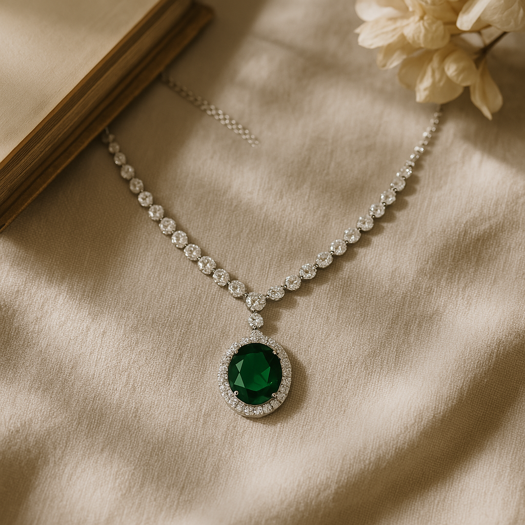 Veshoo Premium Stone-Studded Choker Necklace & Earring Set for Women & Girls For Party