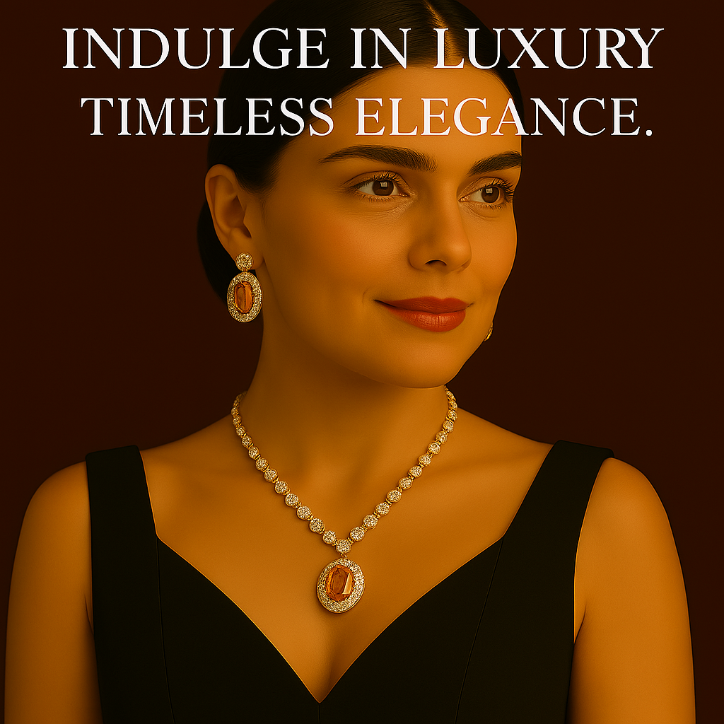 Veshoo Premium Stone-Studded Choker Necklace & Earring Set for Women & Girls For Party