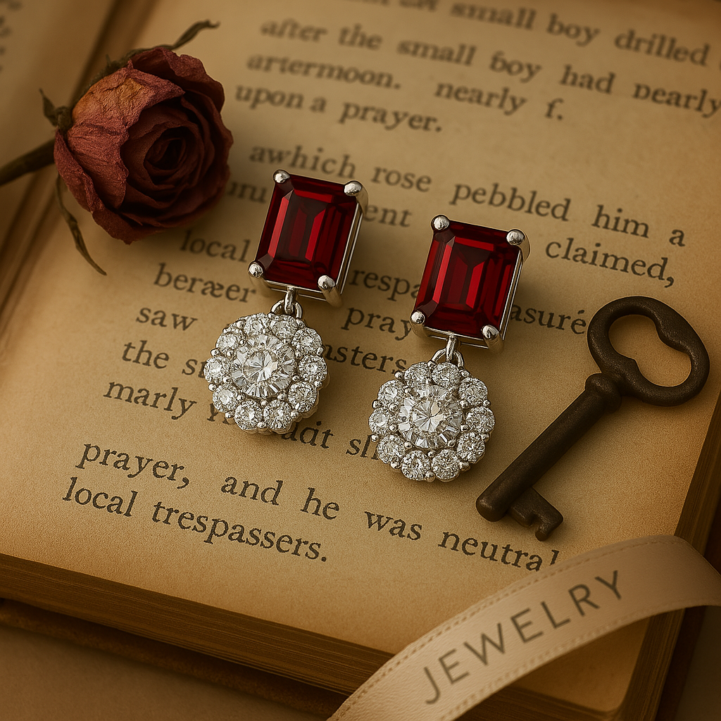 Veshoo Crystal Crown Square Stone Necklace Set with Earrings For Girls & Womens